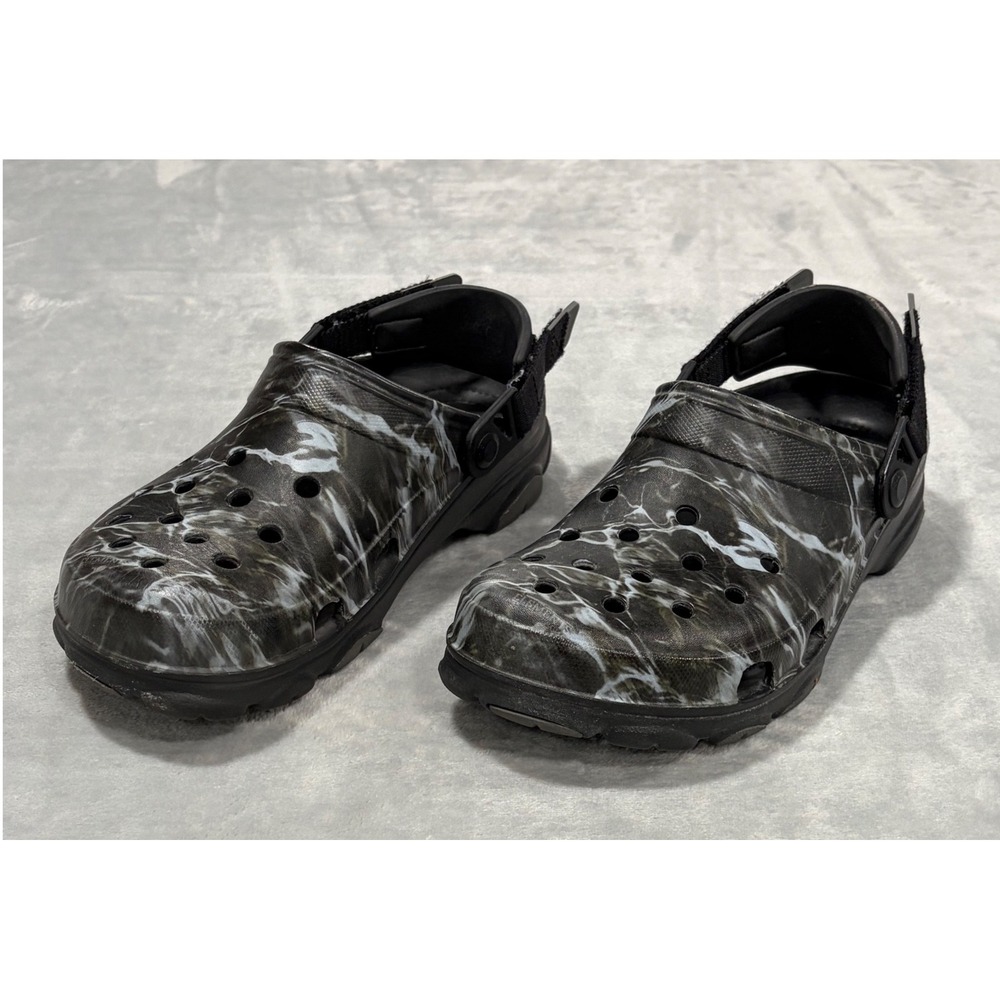 Crocs Mens Clogs Black Mossy Oak Elements Aqua All Terrain Marbled